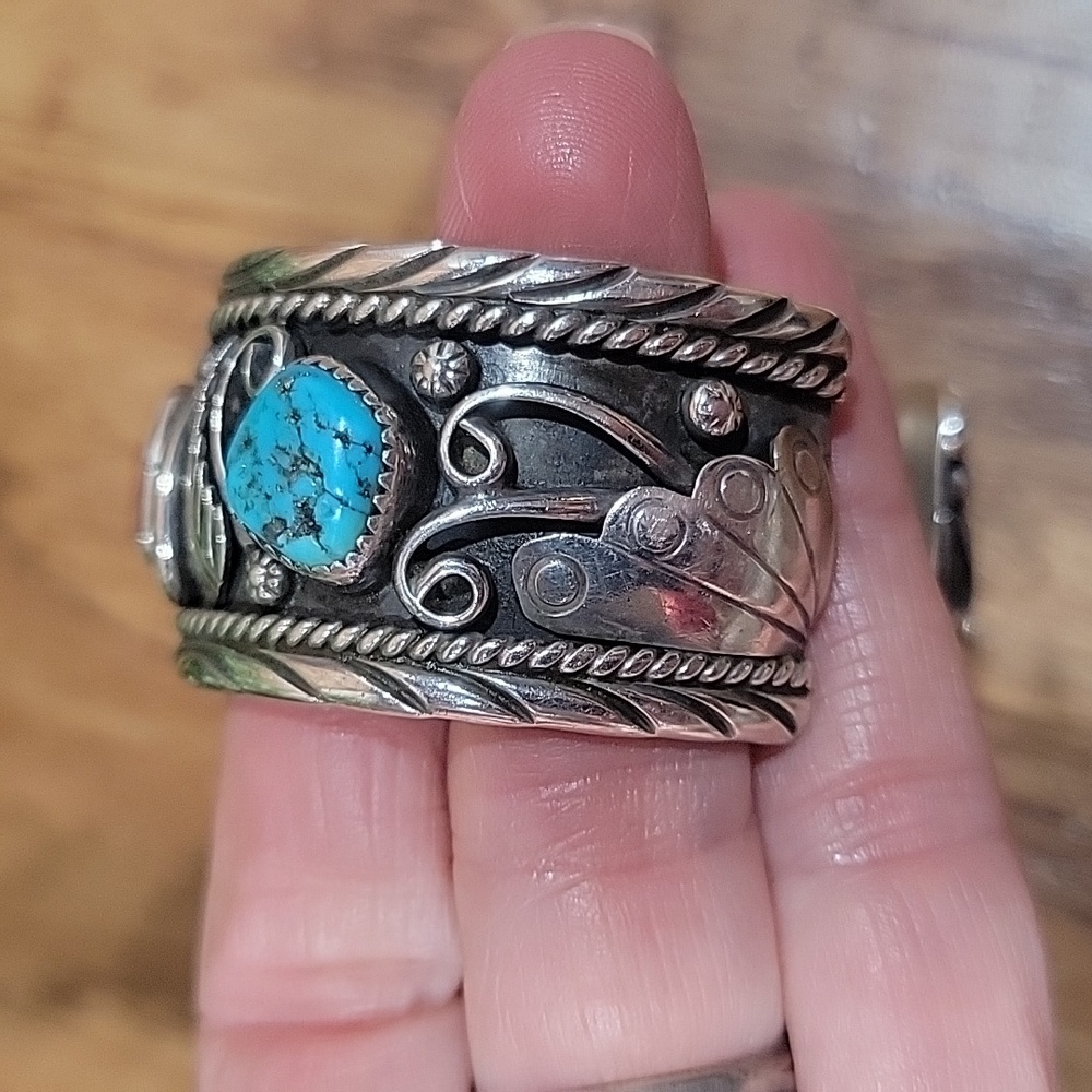1950's Rare Navajo Sidewinder Cuff Bracelet Watch - Picture 11 of 16